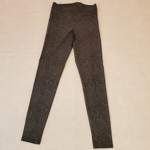 Victoria's Secret PINK Vintage Y2K XS Metallic Charcoal Snakeskin Print Leggings